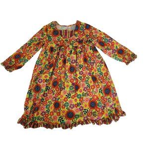 Hanna Anderson Multicolored Floral Dress Little Girl Size 120 (6-7)
